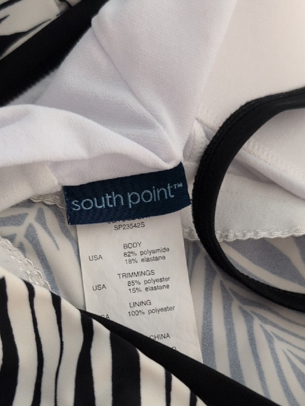 Black & White Palm Print Women’s Tankini Swim Set - Picture 2 of 3